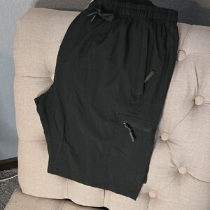 Womens Hiking Cargo Shorts, Dark Green